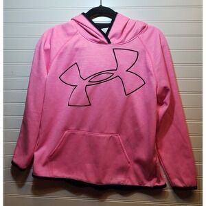 Under Armour‎ ColdGear Pink Heather Loose Fit Hoodie Sweatshirt Girls XL Barbie